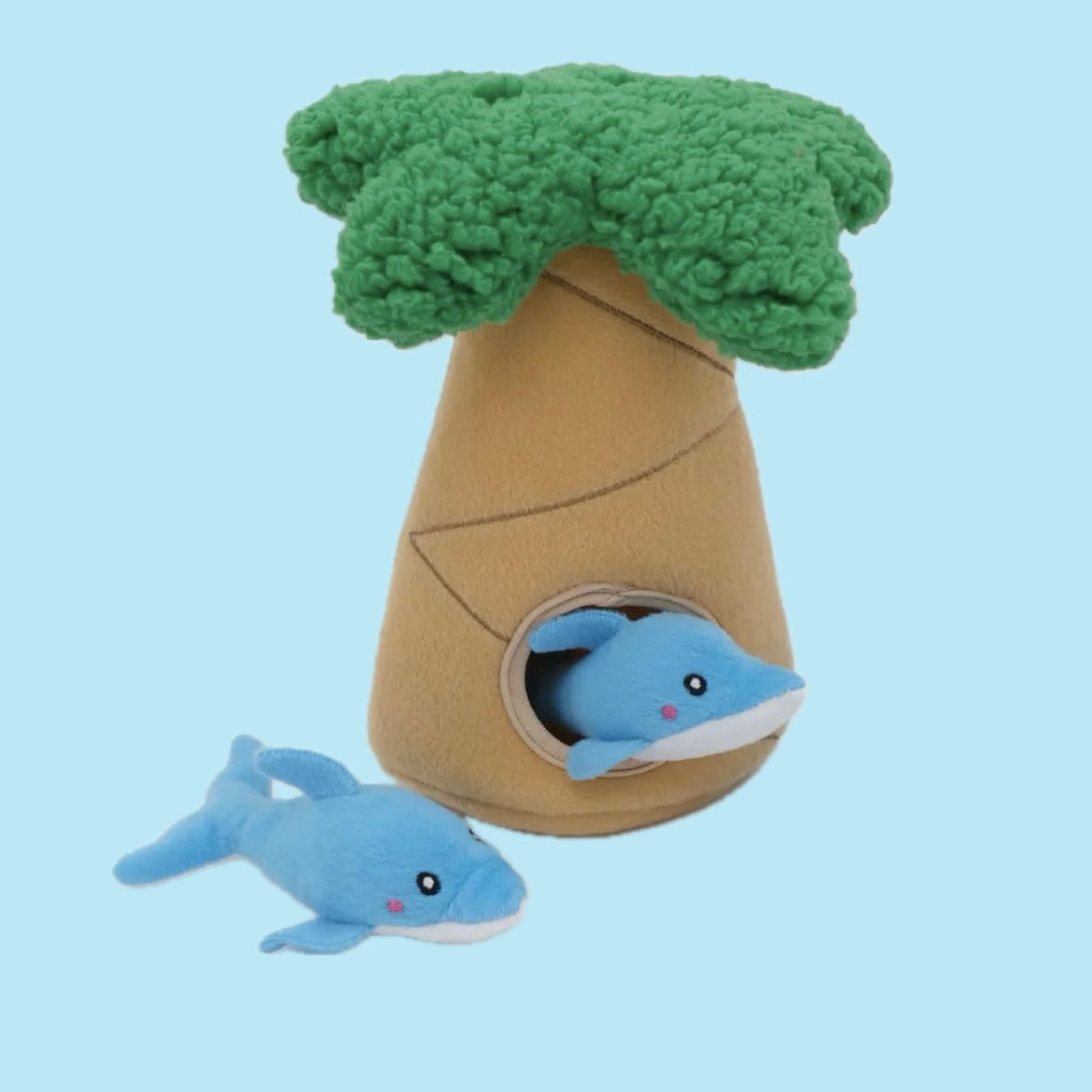 Zippy burrow - dolphins in palm tree