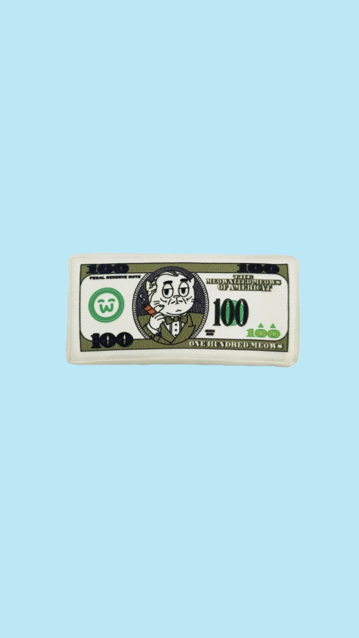 100 meows catnip toy with refillable pocket