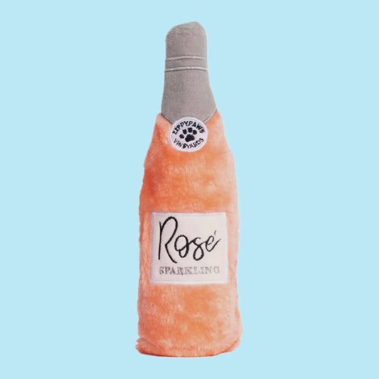 Rosé plush dog toy