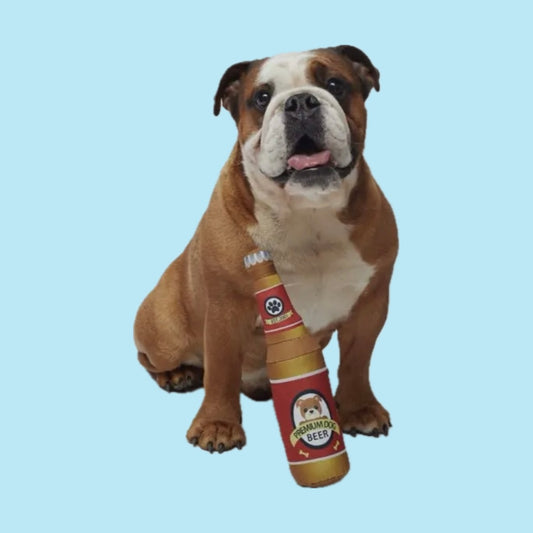 Dog beer plush toy