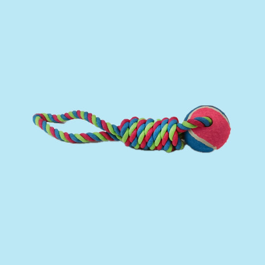 Ropey ragger ball coil tug toy