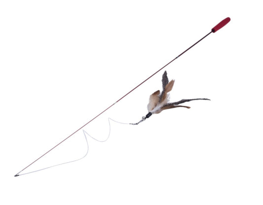 Retractable wand cat teaser