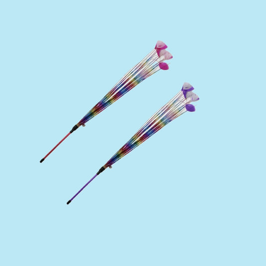 Rainbow feather cat dangler