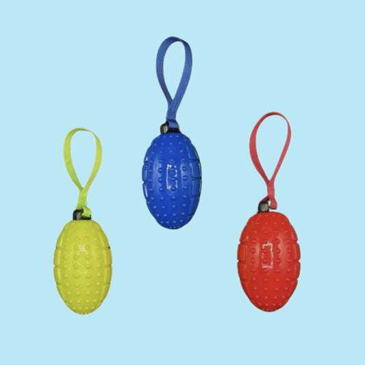 Meaty rugby ball with handle