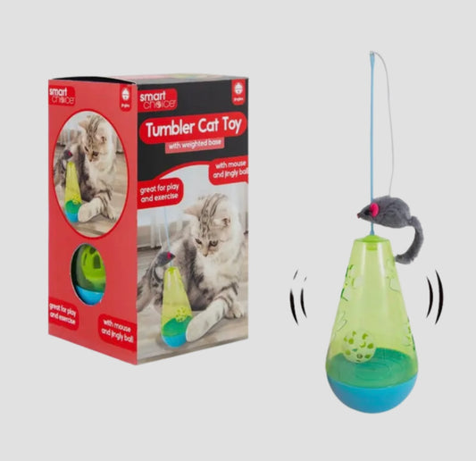 Interactive cat toy with ball and mouse