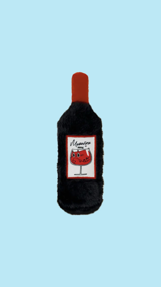 Catnip wine bottle plush toy